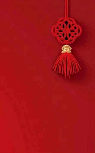 红色新年春节中国结喜庆元旦背景