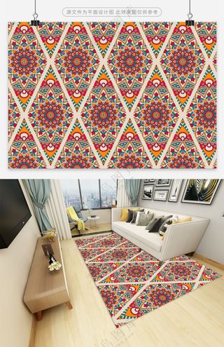 创新古典印花地毯