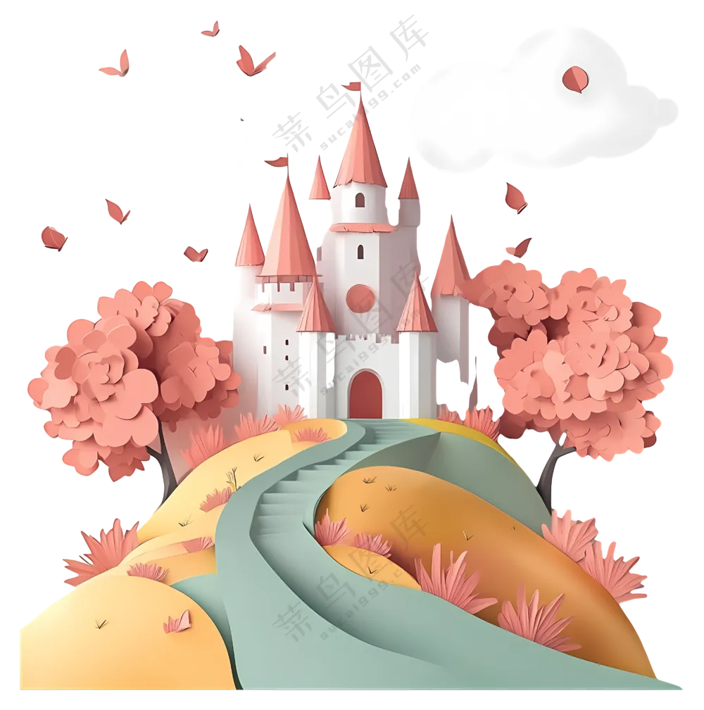 可爱的纸艺——秋树山上的城堡