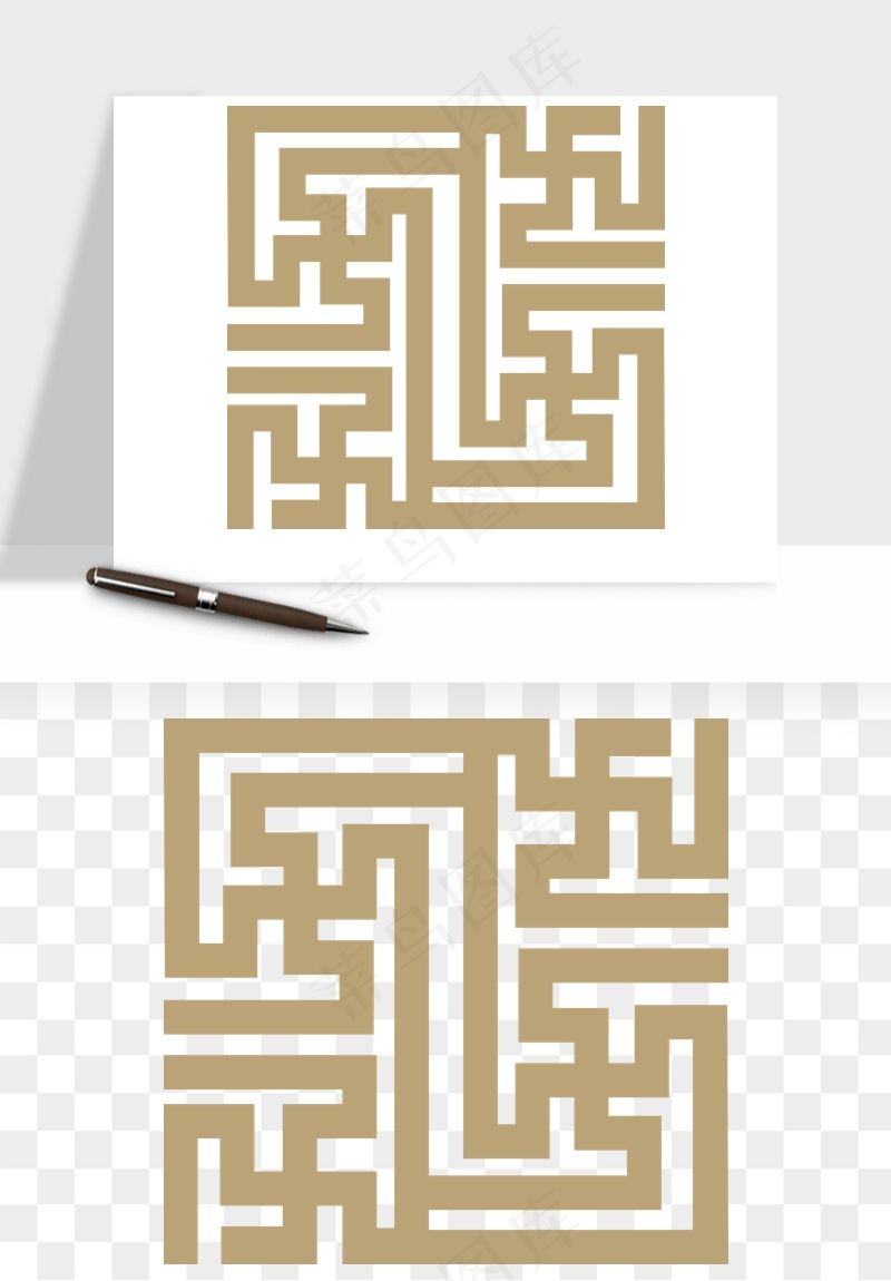 中式镂空古典图案png免抠