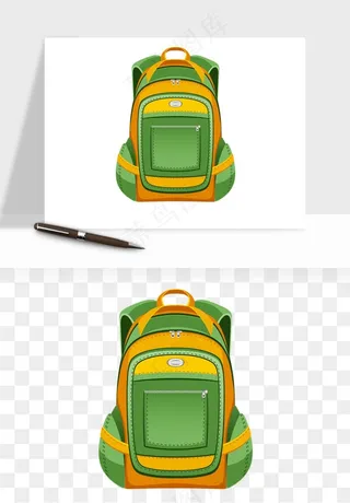 卡通书包背包双肩包png免抠