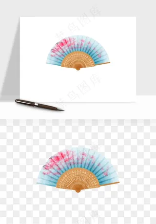 古风扇子元素png免抠