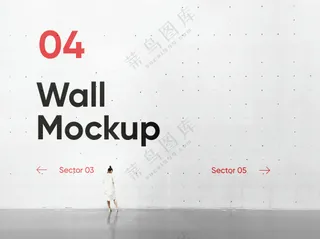 墙面墙体广告展示样机寻路墙导视vi样机-2