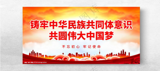 铸牢中华民族共同体意识民族团结展架民族团结海报