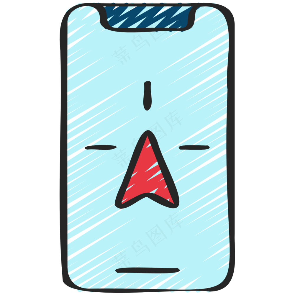 GPS导航 铅笔手绘图标icon