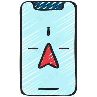 GPS导航 铅笔手绘图标icon