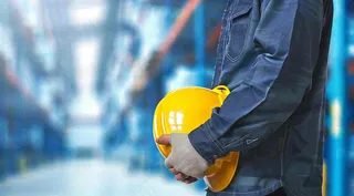 劳动的工人安全帽工作劳动节摄影图