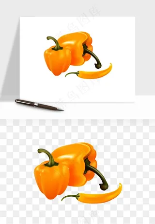 青圆椒蔬菜png免抠