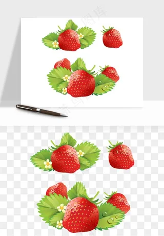 草莓水果png免抠