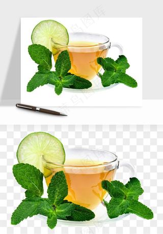 清新绿茶png免抠