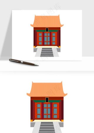 国潮风古建筑古楼古塔鼓楼ai,png免抠图