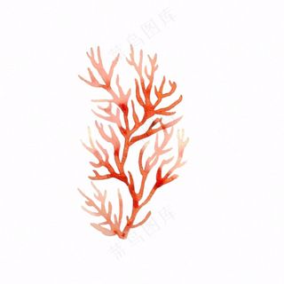 海洋海藻珊瑚植物卡通插画免抠