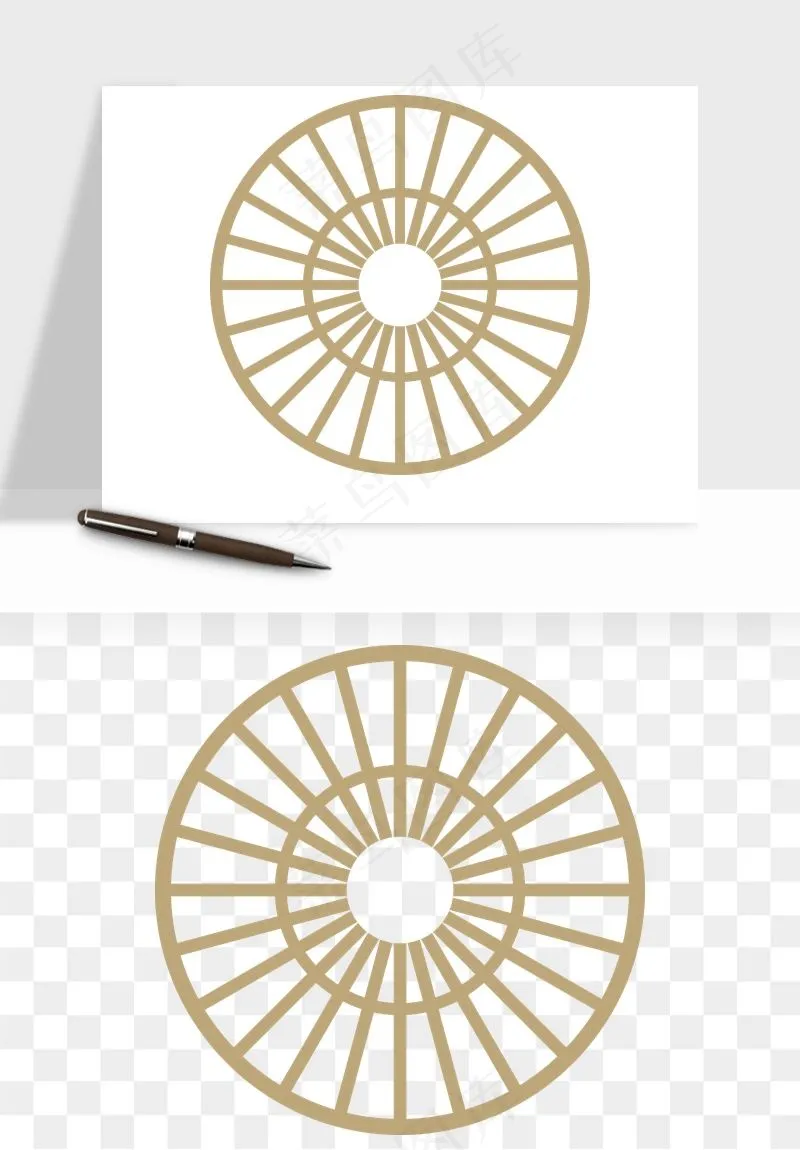 中式镂空古典图案png免抠