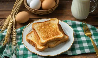 营养美味早餐面包吐司牛奶摄影图