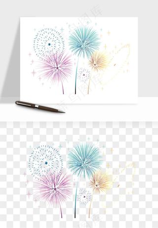 卡通烟花烟火礼花png免抠