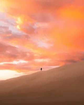独行沙丘·余晖风格·橙粉浪漫·风景留念