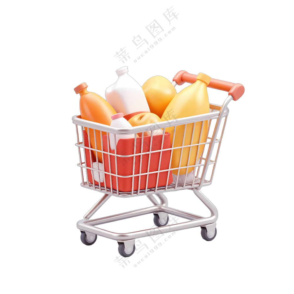 超市推车上的商品
