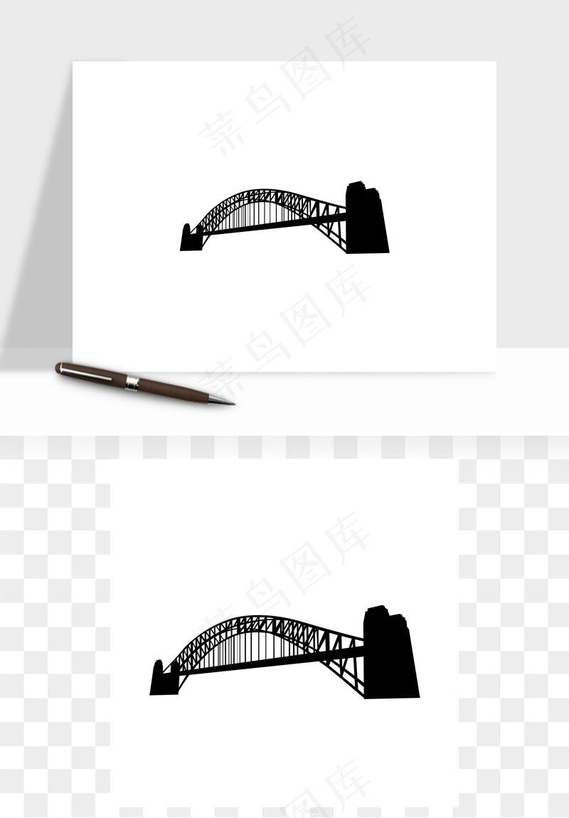 高架桥梁剪影矢量