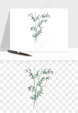 手绘竹子竹叶png免抠