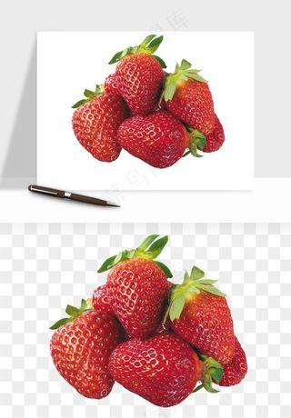 草莓水果png免抠