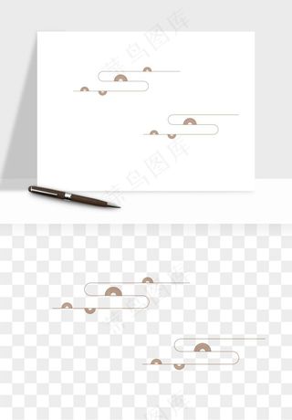 国潮线条祥云装饰png免抠