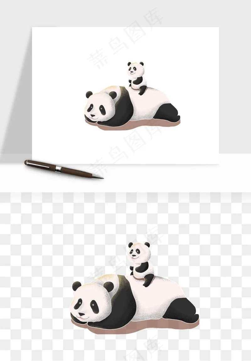 熊猫国宝手绘png免抠
