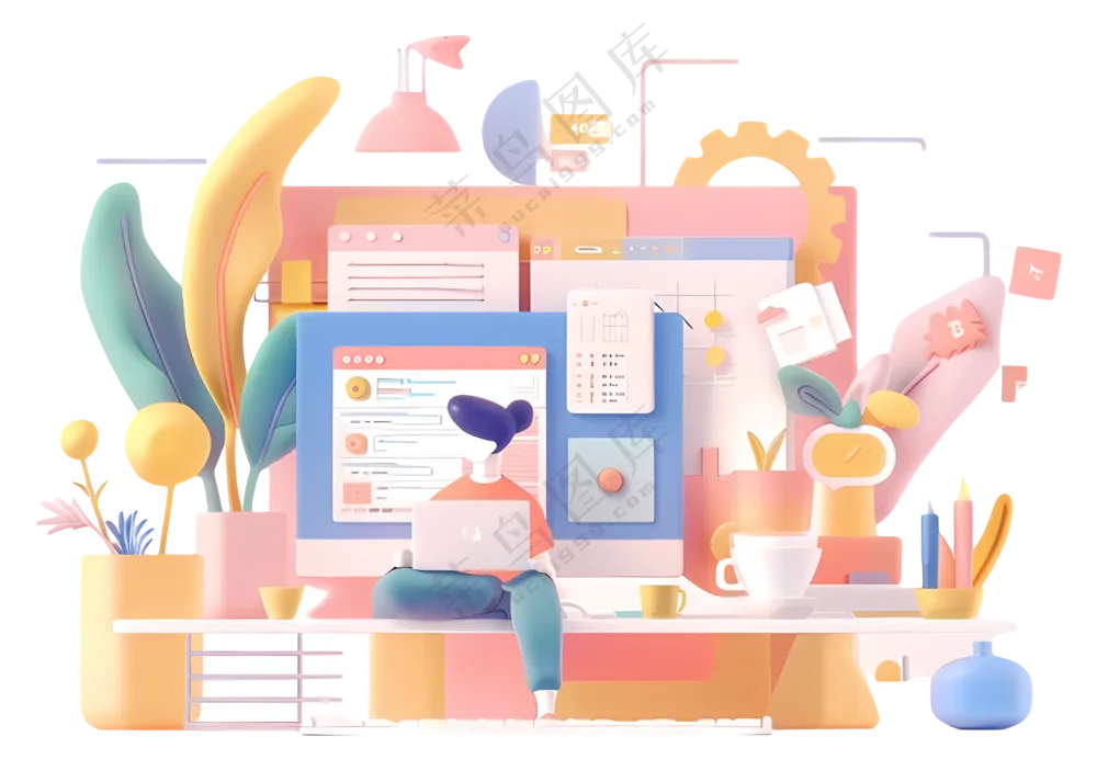 彩色工作空间插图