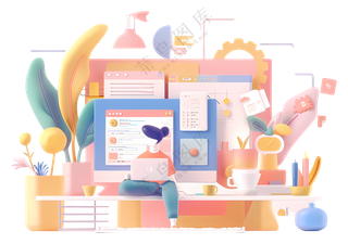 彩色工作空间插图