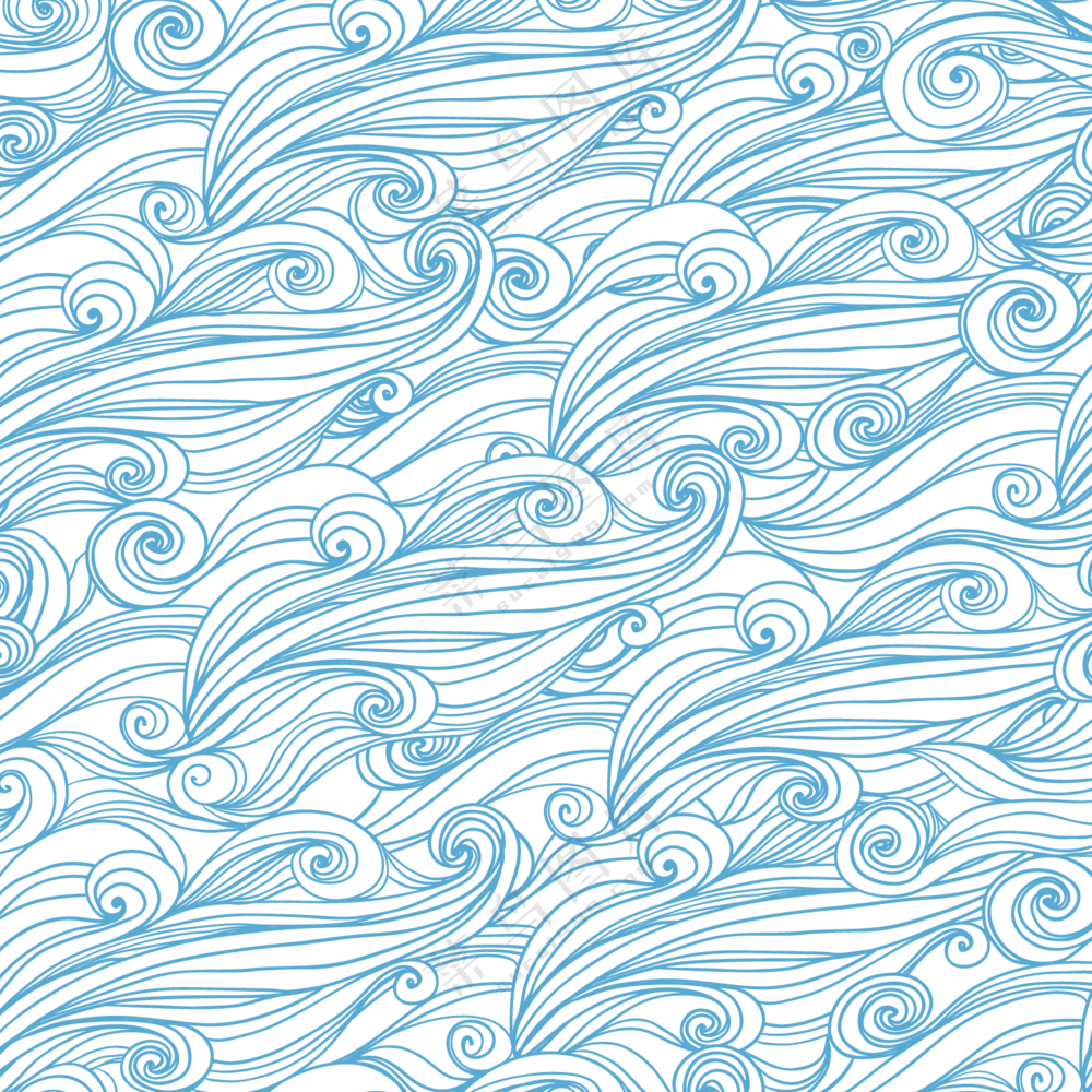 蓝色涡旋效果抽象图案免抠图片素材