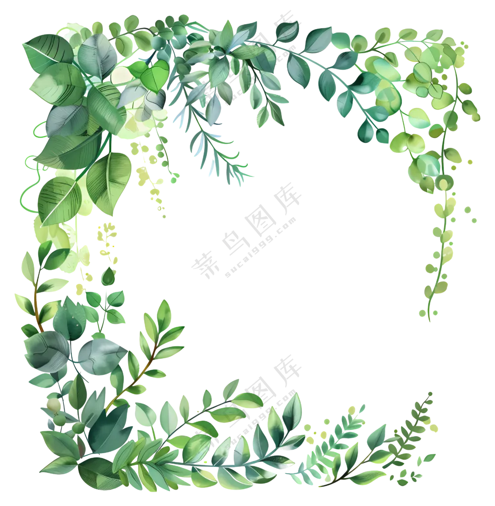 绿叶边框元素