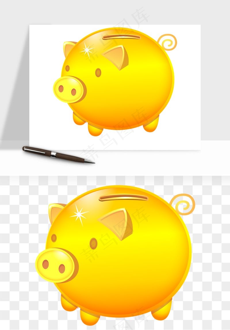存钱罐理财金猪png免抠