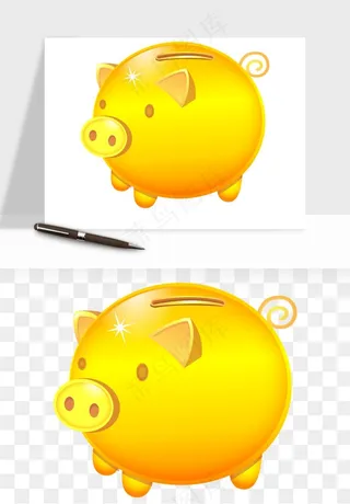 存钱罐理财金猪png免抠