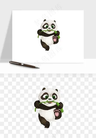 熊猫国宝手绘png免抠
