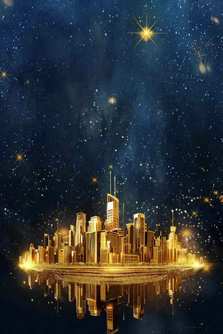 地产楼盘城市剪影背景