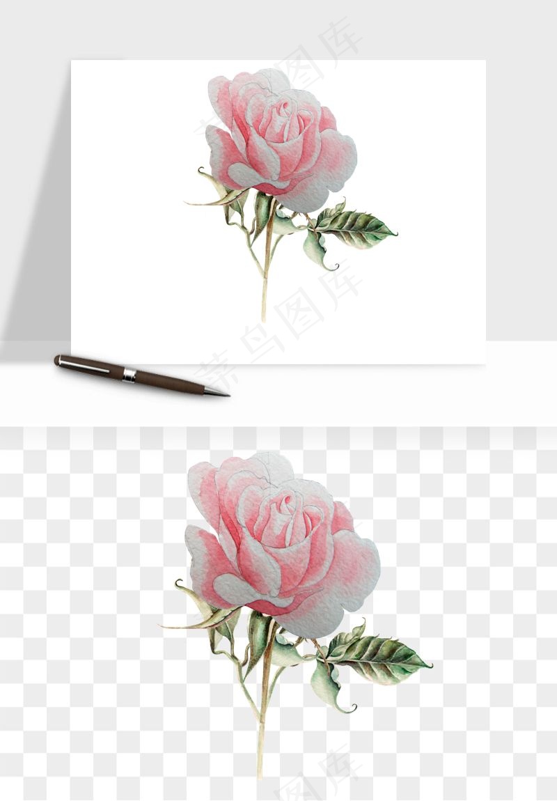 水彩复古花卉png免抠