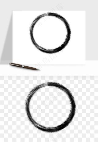 墨迹水墨圆圈圆环边框