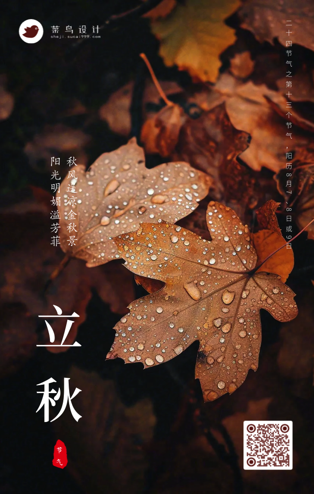 立秋手机海报