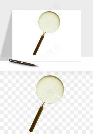 手绘放大镜镜片png免抠