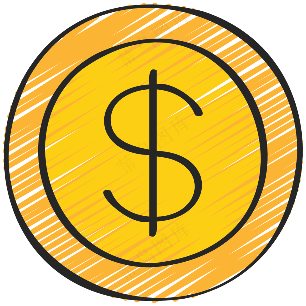 金币 铅笔手绘图标icon