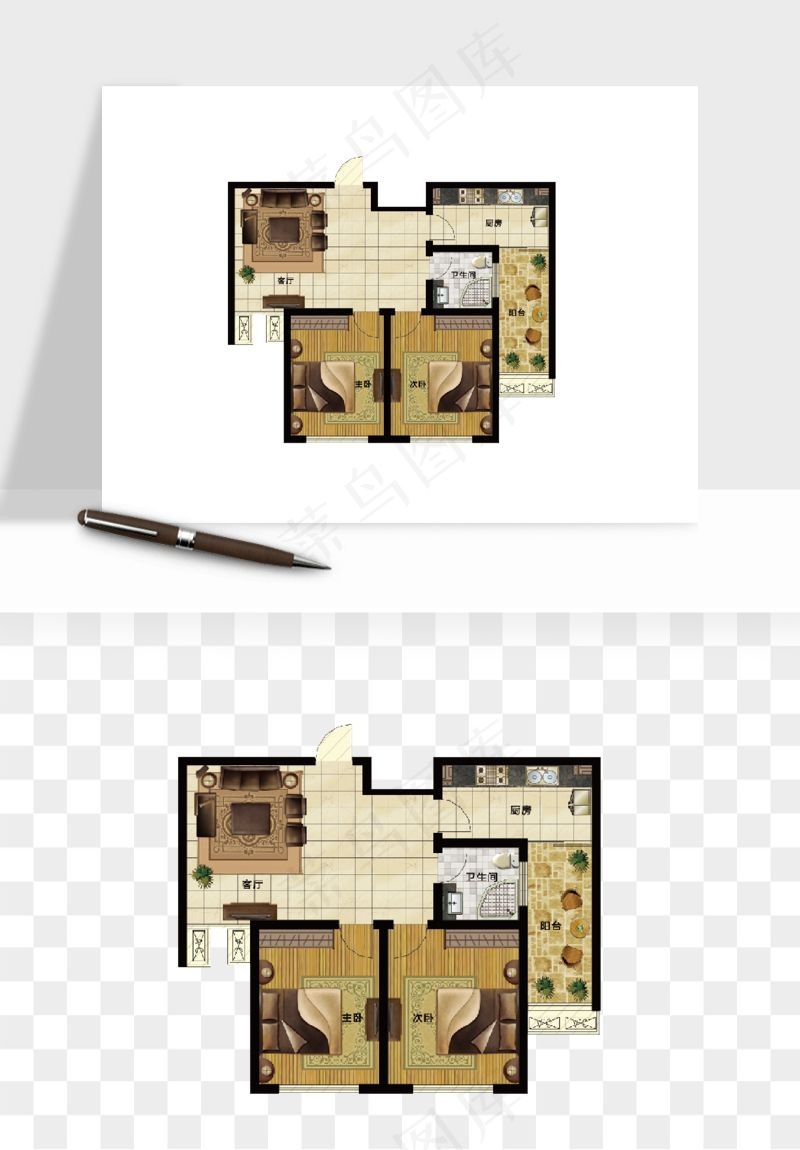 楼盘户型建筑图png免抠