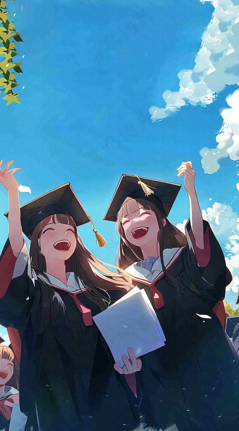 学生毕业季考试青春插画背景