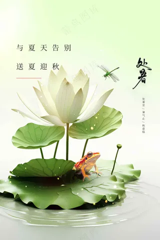 简约处暑节气传统活动海报