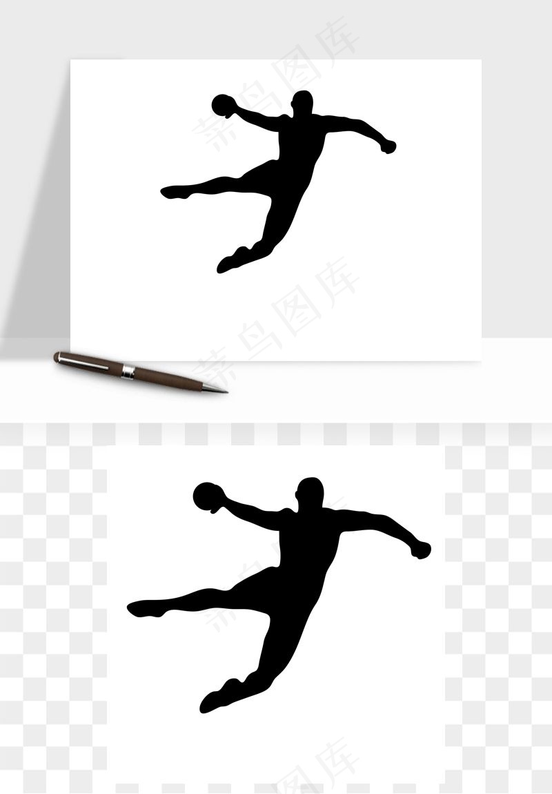 篮球运动人物剪影矢量