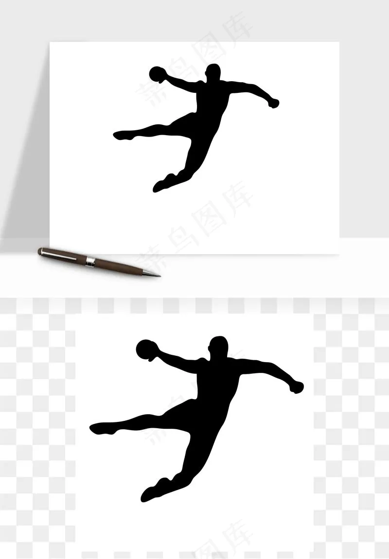 篮球运动人物剪影矢量