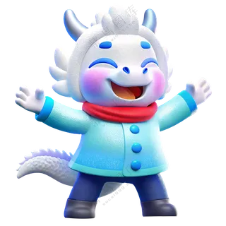 动物3D立体卡通可爱十二生肖戴围巾辰龙