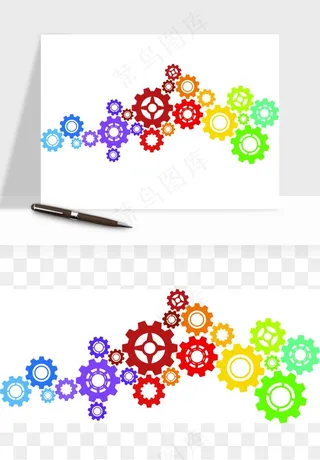 商务科技齿轮组矢量png免抠