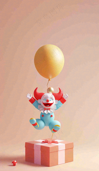 卡通插画马戏团小丑搞怪娱乐快乐表演愚人节插画背景
