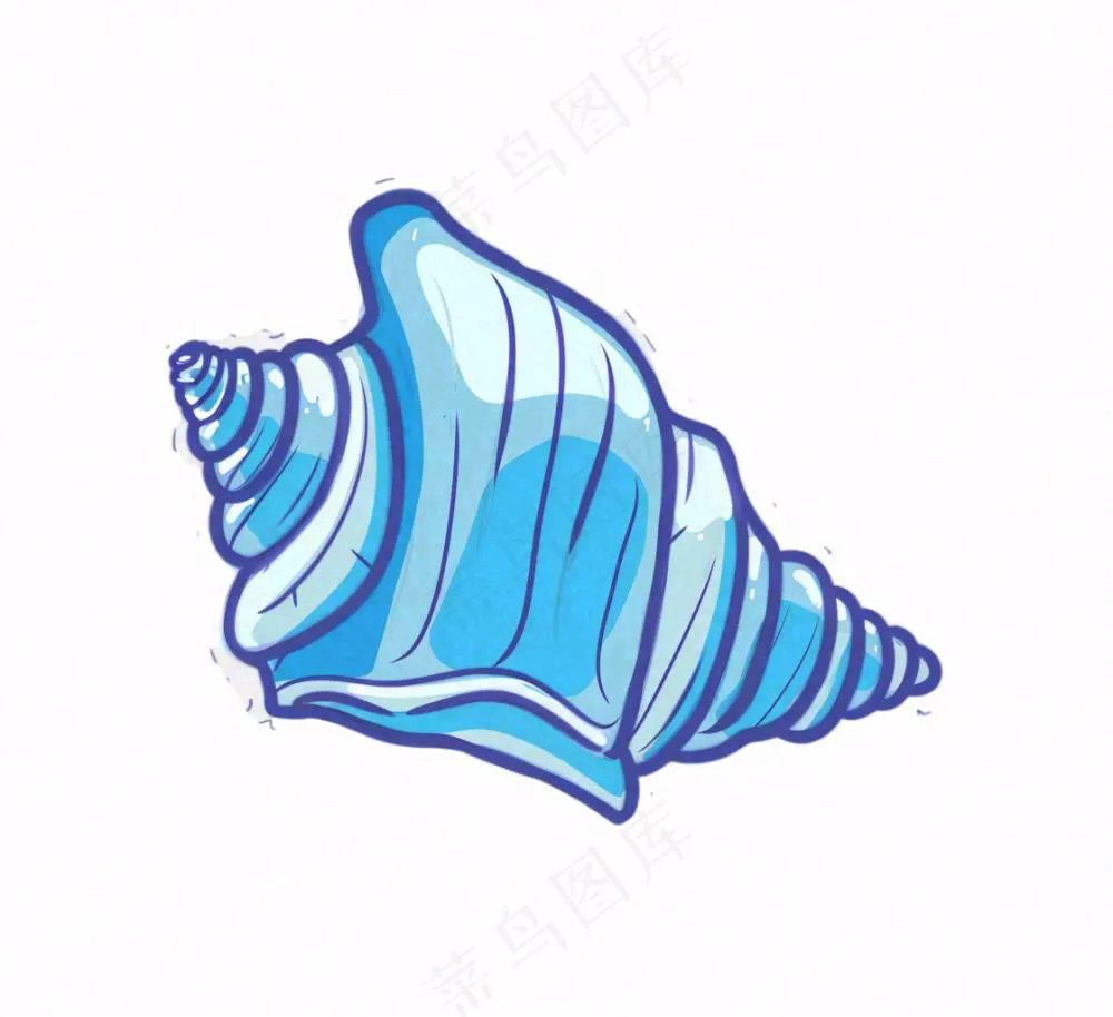 海洋贝壳海螺生物卡通插画免抠