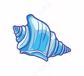 海洋贝壳海螺生物卡通插画免抠