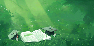 学生毕业季考试青春插画背景